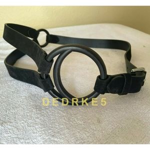 NEW Ralph Lauren Women's BLACK SUEDE Leather Equestrian Belt ITALY M retail $350